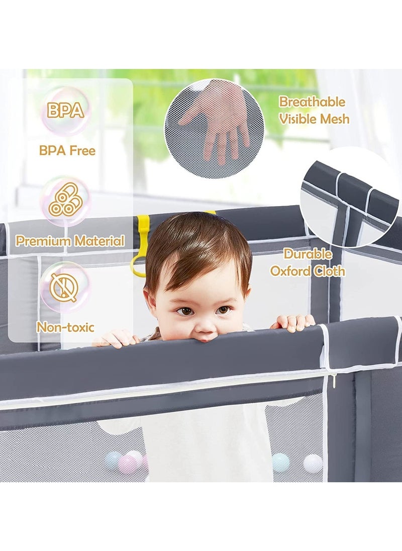 HOPHOP - Baby Playpen Large, Playpen Fence for Toddler, Extra Large Play Yard with Gate - Packable and Portable Toddler Safety Activity Center. - Image 1