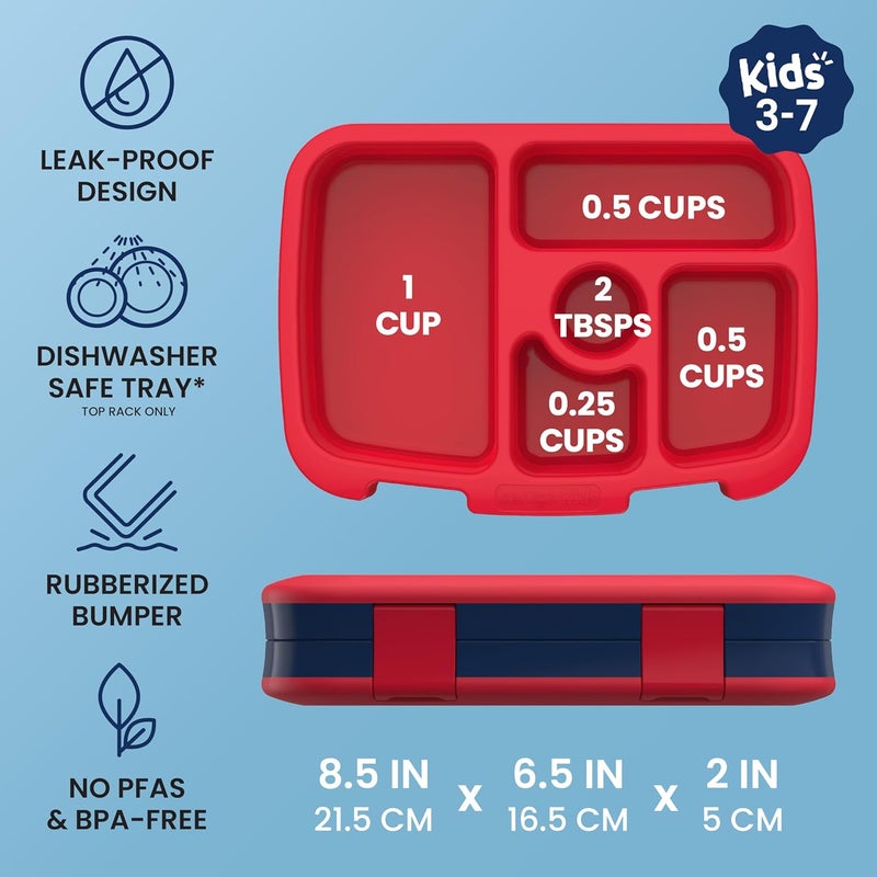 Bentgo Kids Prints (Space Rockets) - Leak-Proof, 5-Compartment Bento-Style Kids Lunch Box - Image 4