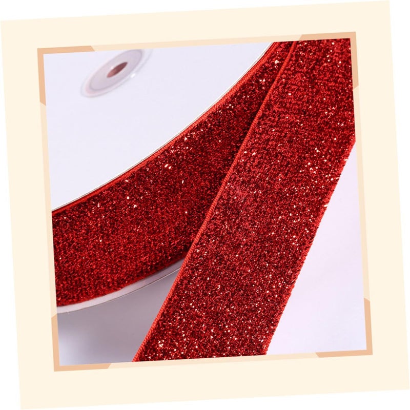 Glitter Wedding Ribbon 1cm Wide Red Decorative Multi Use Ribbon For Holiday Party Wrapping And Decoration - Image 5