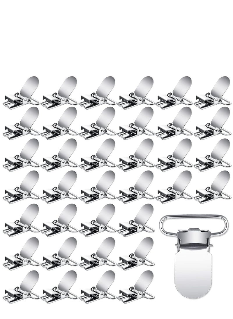 SYOSI Metal Pacifier Suspender Clips Straps Holder Fasteners Clips Baby Pacifier Suspender Snap Heavy Duty Fasteners Clips for Making Pacifier Holders Bib Bed Sheet Fasteners Toy Clip - Image 1