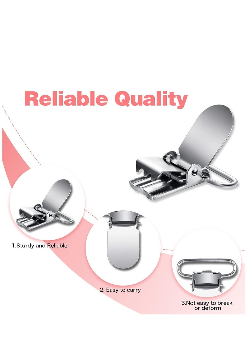 SYOSI Metal Pacifier Suspender Clips Straps Holder Fasteners Clips Baby Pacifier Suspender Snap Heavy Duty Fasteners Clips for Making Pacifier Holders Bib Bed Sheet Fasteners Toy Clip - Image 3