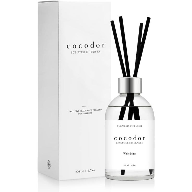 White Label Reed Diffuser/White Musk/6.7oz 200ml /Home Decor and Office Decor, Fragrance and Gifts, Aromatherapy - Image 1