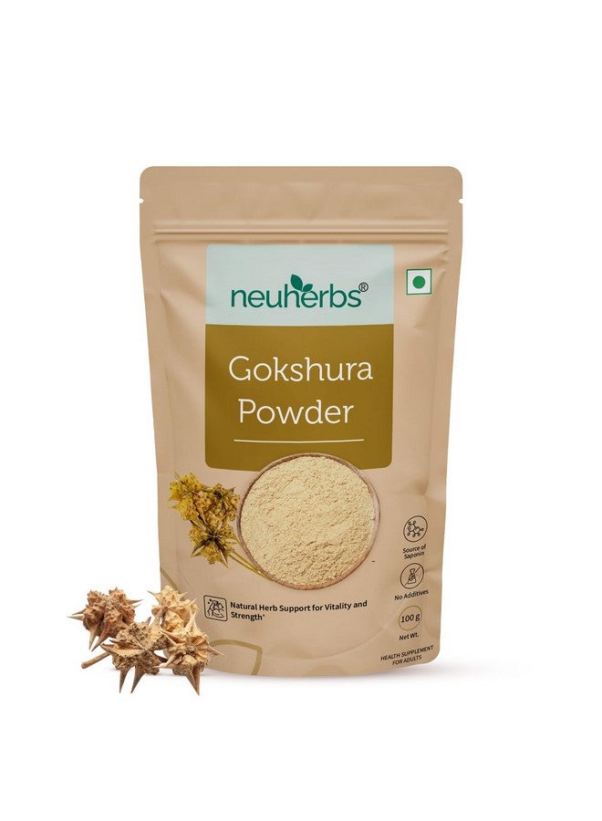 Neuherbs Gokshura Powder (100g Pack of 1) Natural Herb For Men | To Promote Energy & Strength | No Added Preservative or Additives | Tribulus Terrestris - Image 1