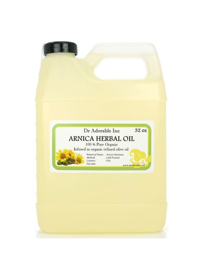 32 oz - Arnica Herbal Oil - 100% Pure Infused Natural Organic - Image 1