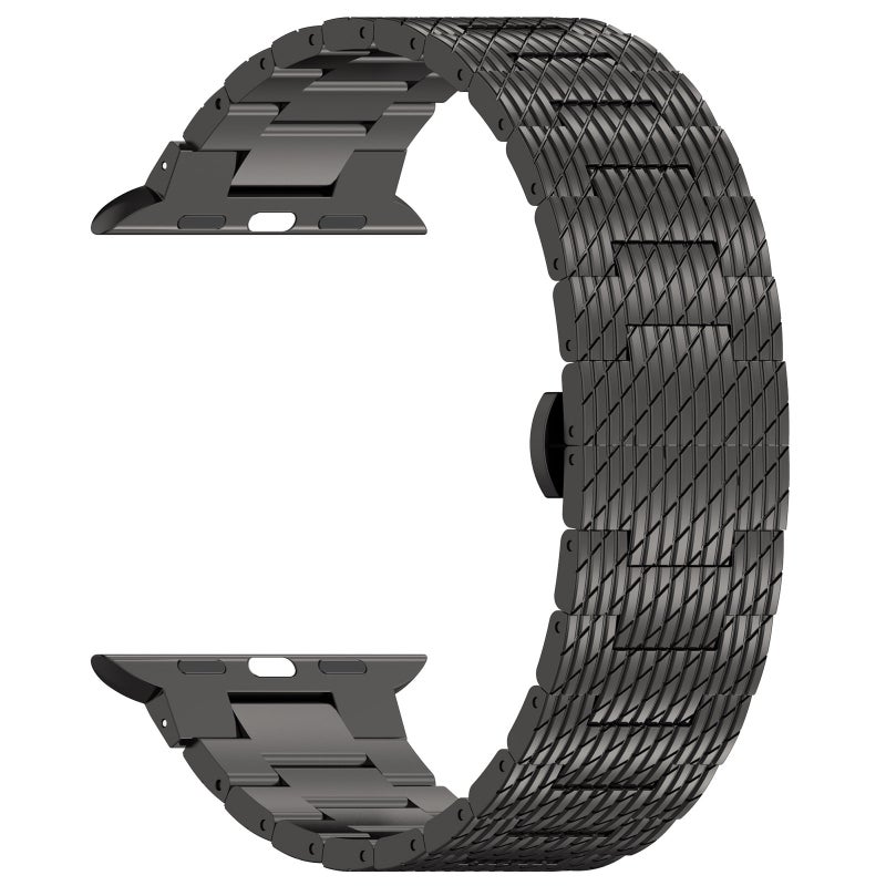 erorex For Apple Watch Series 10 46Mm Twill Stainless Steel Watch Band(Black) - Image 3