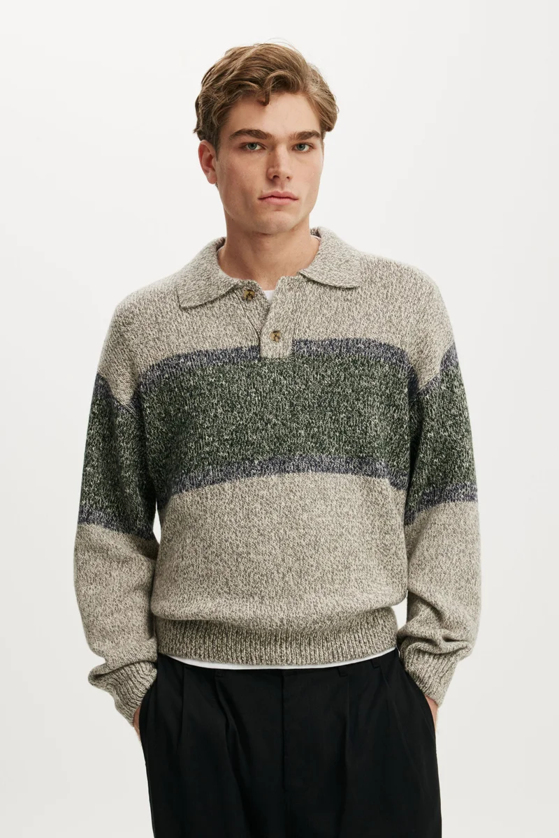Cotton On Box Fit Rugby Polo Knit