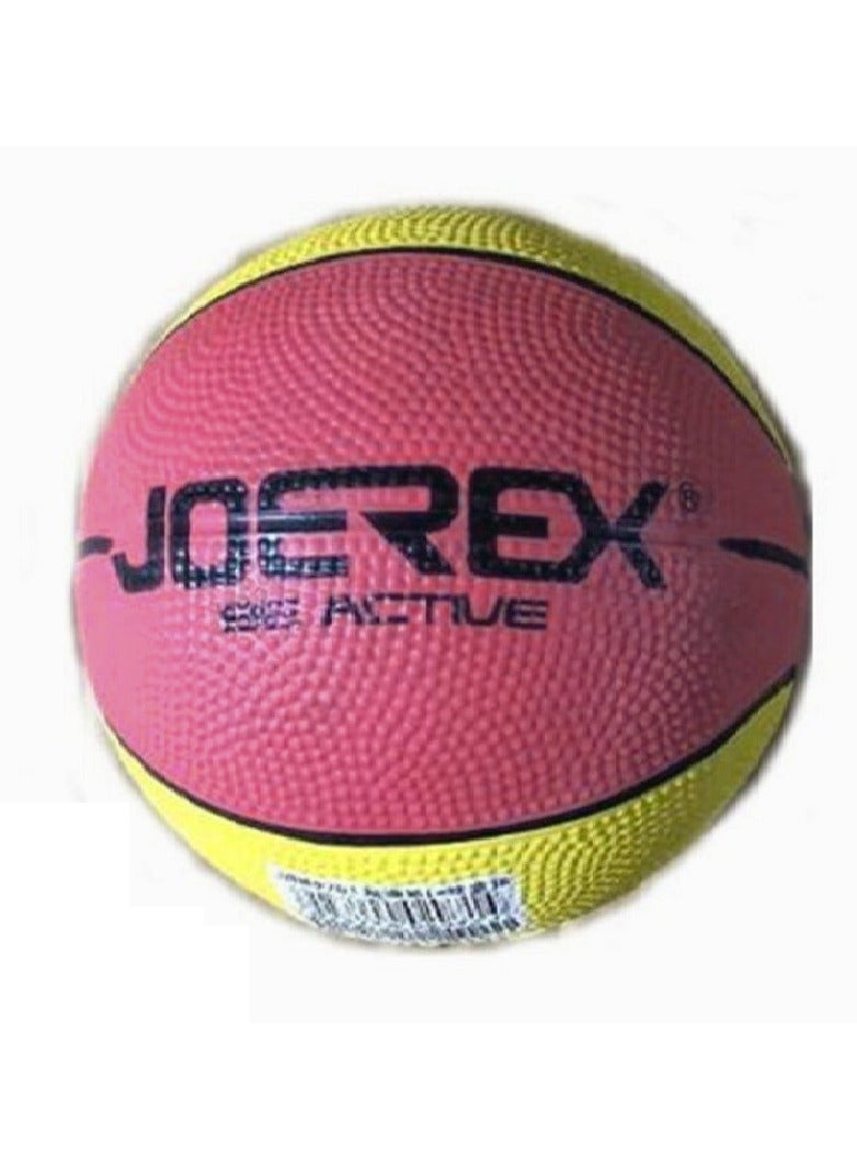 جوريكس كرة سلة مطاطية بمقاس 17 × 17 × 17 سم للأطفال والأولاد والبنات، شكل وألوان كرتونية جميلة، كرة سلة مطاطية للمتعة والتدريب في الأماكن المغلقة أو الهواء الطلق - Image 1