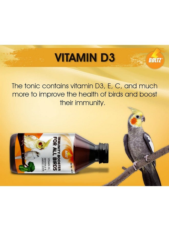 Boltze Immunity Booster For All Birds For Healthy Growth With Essential Vitamins, Minerals And Amino Acids-100Ml, Transperent, Small - Image 2
