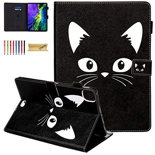 Dteck Case for iPad Air 11''/iPad Air 5th/4th Generation 10.9'',iPad Pro 11 Inch Case 4th/3rd/2nd/1st Gen,PU Leather Multi-Angle Stand Protective Folio Smart Auto Wake/Sleep Wallet Cover,Black Cat - Image 1