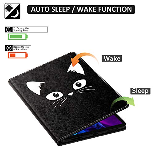 Dteck Case for iPad Air 11''/iPad Air 5th/4th Generation 10.9'',iPad Pro 11 Inch Case 4th/3rd/2nd/1st Gen,PU Leather Multi-Angle Stand Protective Folio Smart Auto Wake/Sleep Wallet Cover,Black Cat - Image 3
