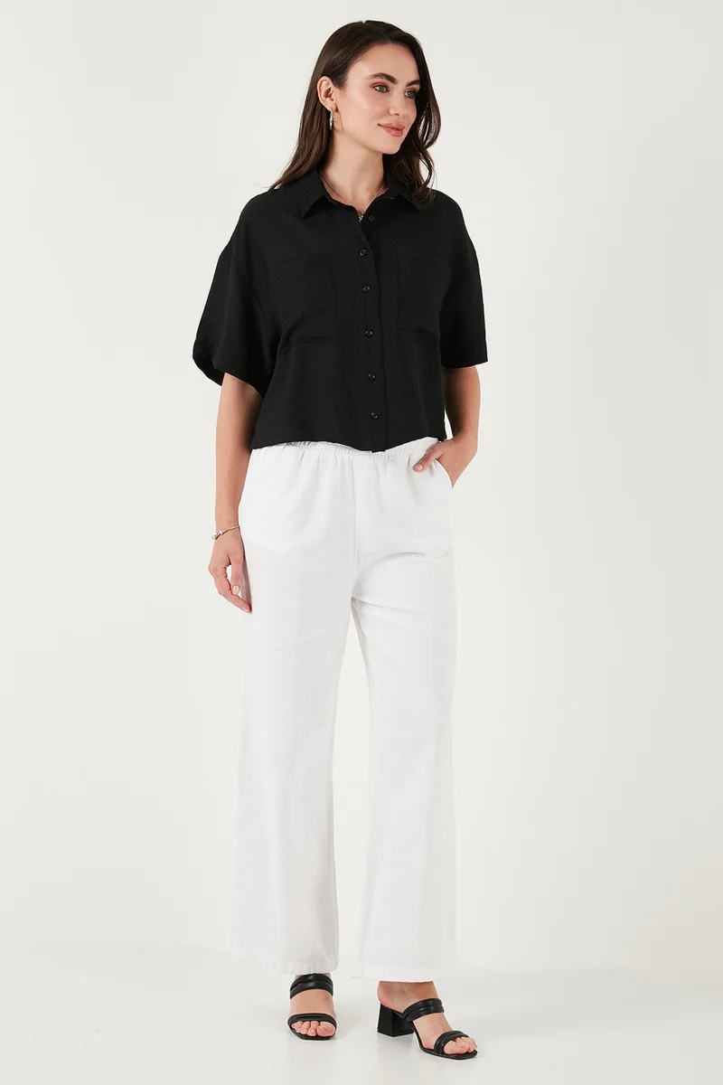 Lela Regular Fit Pocket Detail Short Sleeve Shirt Women's Shirt 6778568