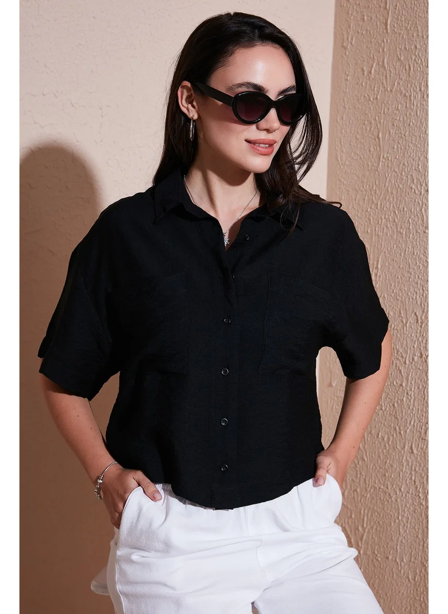 Lela Regular Fit Pocket Detail Short Sleeve Shirt Women's Shirt 6778568