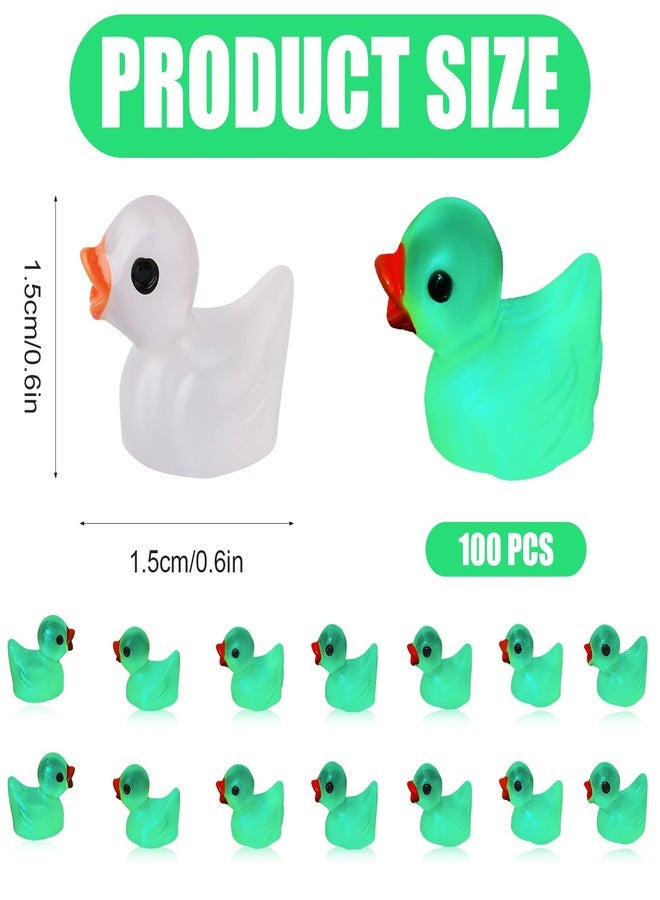 KINBOM 100pcs Mini Luminous Resin Ducks for Crafts, Tiny Ducks Miniature Figures for Aquarium Garden Landscape Dollhouse Ornament Small Potted Decorations DIY - Image 2
