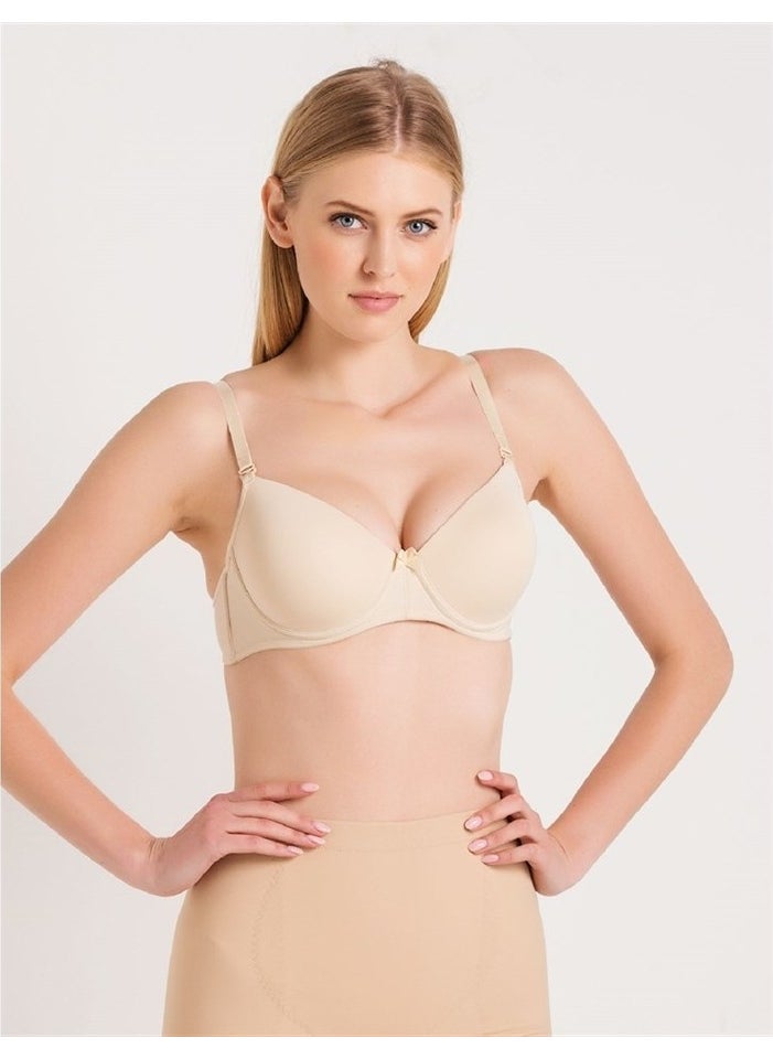 Magic Form 3045 Thin Sponge Plain Fabric Bra - Nude  - Image 2