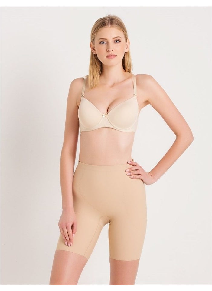 Magic Form 3045 Thin Sponge Plain Fabric Bra - Nude  - Image 5
