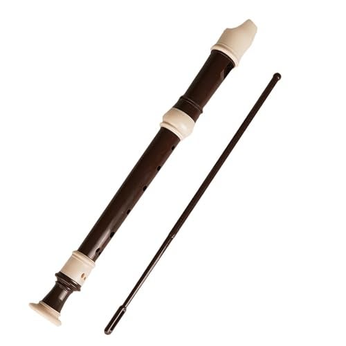 Kadence PRO-BRN Professional Soprano Recorder in C Scale | Baroque Fingering | 3-Piece ABS Design with Adjustable Thumb Rest | Includes Cleaning Rod & Synthetic Leather Pouch | Brown - Image 1