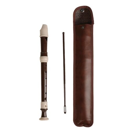 Kadence PRO-BRN Professional Soprano Recorder in C Scale | Baroque Fingering | 3-Piece ABS Design with Adjustable Thumb Rest | Includes Cleaning Rod & Synthetic Leather Pouch | Brown - Image 2