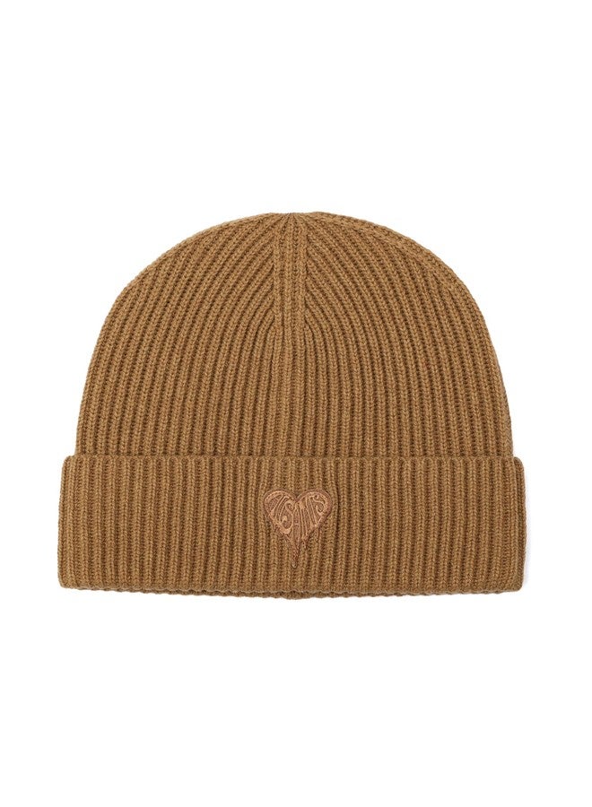 Allsaints Women's Heart Logo Beanie, 100% Wool Blend, Warm & Cozy Winter Knit Hat for Cold Weather - Image 2