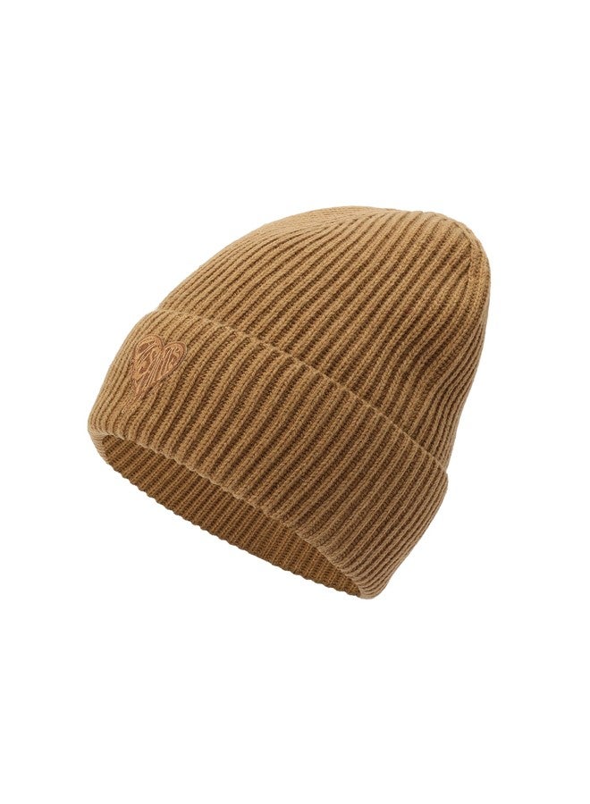 Allsaints Women's Heart Logo Beanie, 100% Wool Blend, Warm & Cozy Winter Knit Hat for Cold Weather - Image 1