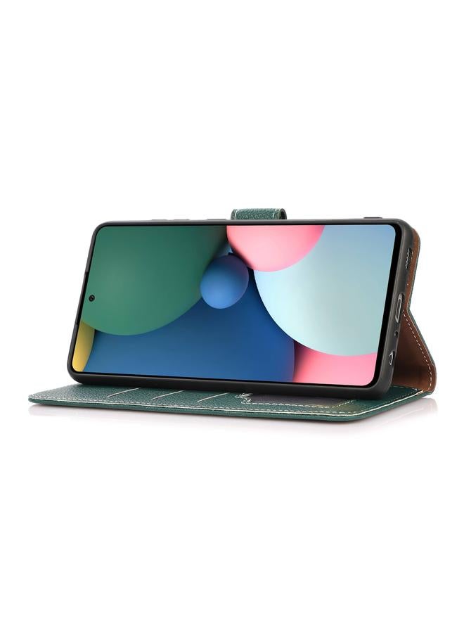 اس-توب جراب لهاتف Alcatel 1L 2021 مصنوع من جلد البولي يوريثان الحراري ونسيج الليتشي مع حامل وفتحات للبطاقات ومحفظة - Image 5
