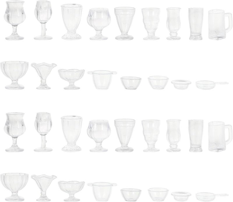 Vaguelly 34pcs Candy Model Miniature Wine Glasses Miniature Drinking Cups Decoration Miniature Cup Mini House Accessories Dollhouse Accessories Cups Model Water Cup Plastic Course - Image 1