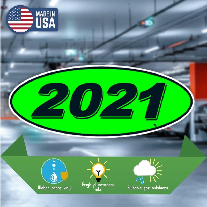 Versa-Tags 2021 Oval Model Year Car Dealer Window Stickers - 12 Pack - Image 4