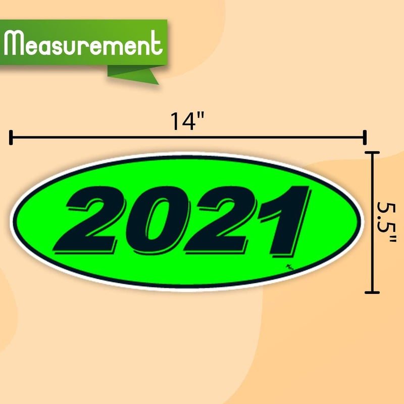Versa-Tags 2021 Oval Model Year Car Dealer Window Stickers - 12 Pack - Image 3