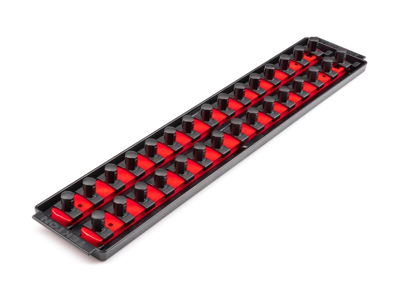 TEKTON 12 Inch Drive 2Rail Socket Organizer Set Red 30Tool OST23130 Made in USA - Image 2