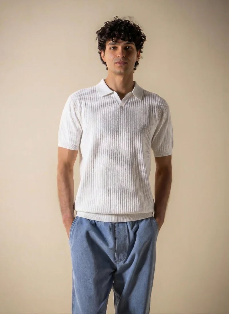 شايبس VERTICAL RIBBED POLO SHIRT
