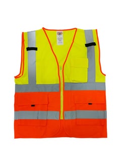 TAHA High-Visibility Safety Jacket | 2-Color Safety Vest for Industrial Use, Cycling & Biking & General Use |  Yellow & Orange | Size-2XL  - Image 1