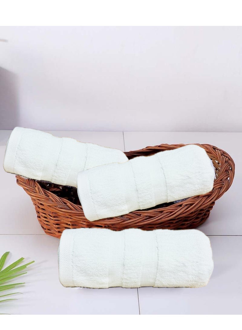 Hayat Premium Hotel Quality 100% Cotton Hand Towels Multipurpose Use Towels with High Absorbency- Size 50*90 cm- 6 pieces (white) - Image 1