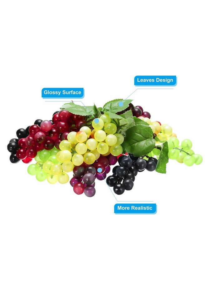 PATIKIL PATIKIL 2 Sizes Artificial Grape, 10Pcs Plastic Simulation Bunches Fake Grapes Lifelike Artificial Fruit for Wedding Photography Prop Wine Decor, 5 Colors  - Image 3