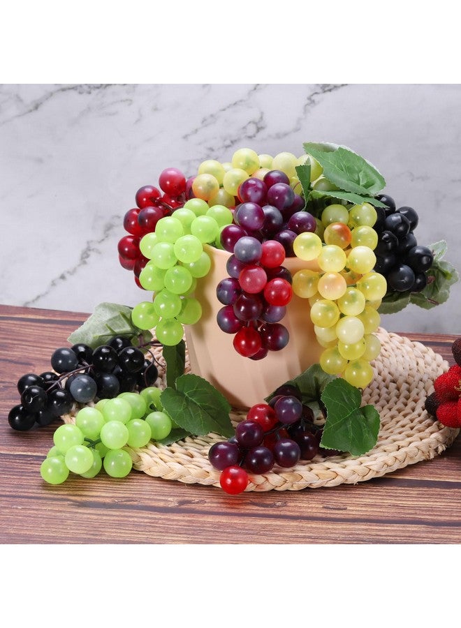 PATIKIL PATIKIL 2 Sizes Artificial Grape, 10Pcs Plastic Simulation Bunches Fake Grapes Lifelike Artificial Fruit for Wedding Photography Prop Wine Decor, 5 Colors  - Image 4