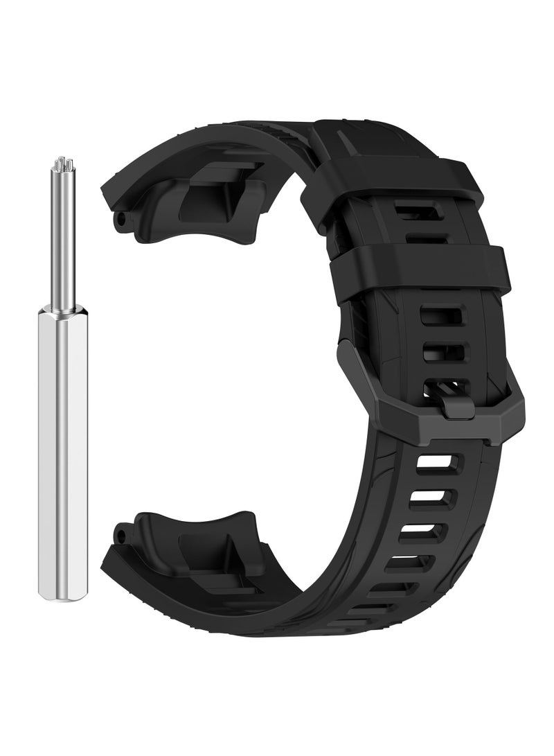 متوافق مع سوار تي - REX3 AMAZFIT قابل للتعديل الرياضة سيليكون استبدال سوار سوار الملحقات ( أسود ) - Image 1