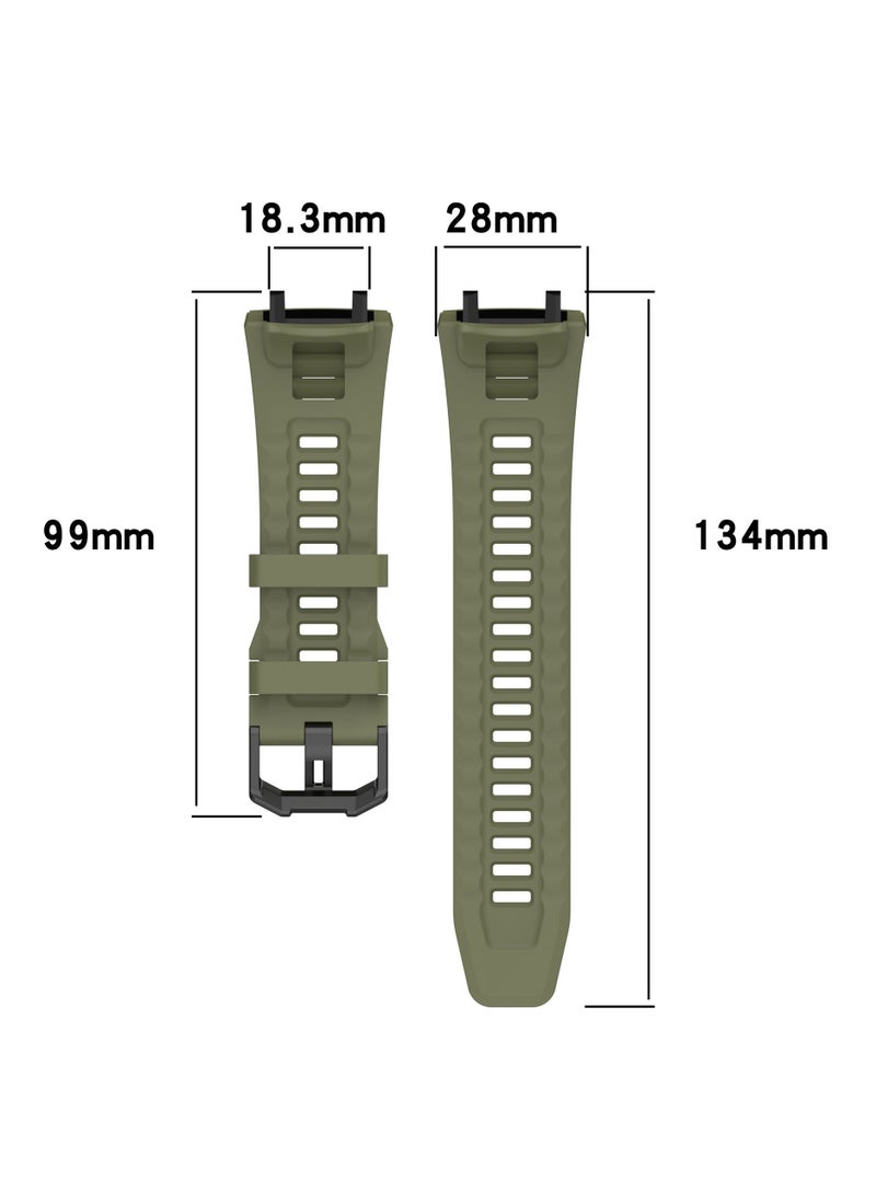 متوافق مع سوار تي - REX3 AMAZFIT قابل للتعديل الرياضة سيليكون استبدال سوار سوار الملحقات ( أسود ) - Image 4
