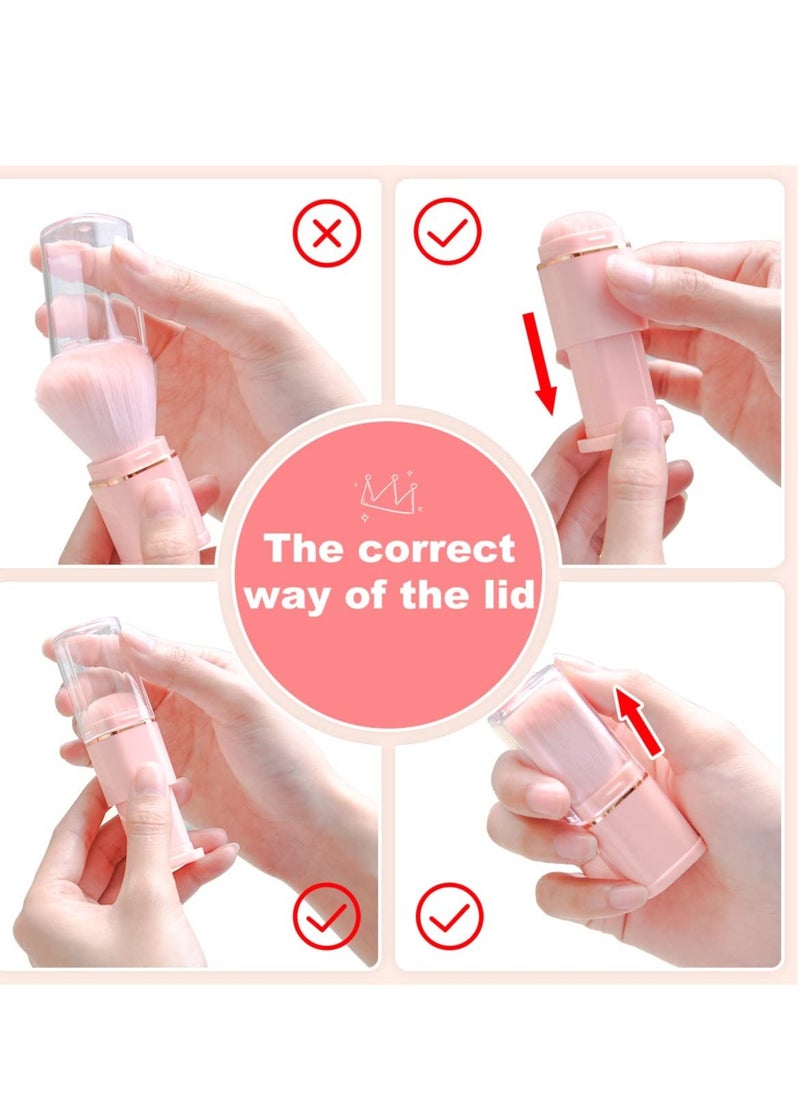 Excefore - Single Head Portable Retractable Makeup Brush, Retractable Kabuki Makeup Brush, Portable Powder Foundation Sunscreen Brush, Suitable for Blush, Bronzer, Travel Face Cosmetic Brush - Image 1