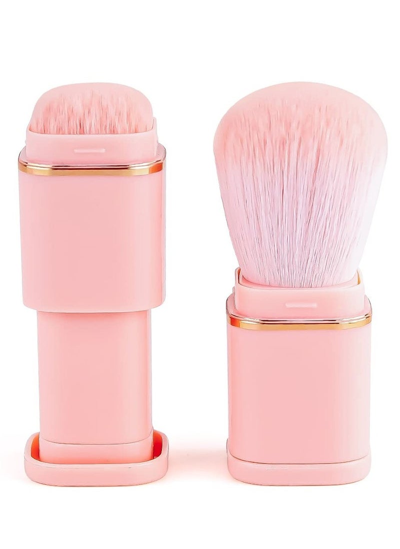 Excefore - Single Head Portable Retractable Makeup Brush, Retractable Kabuki Makeup Brush, Portable Powder Foundation Sunscreen Brush, Suitable for Blush, Bronzer, Travel Face Cosmetic Brush - Image 1