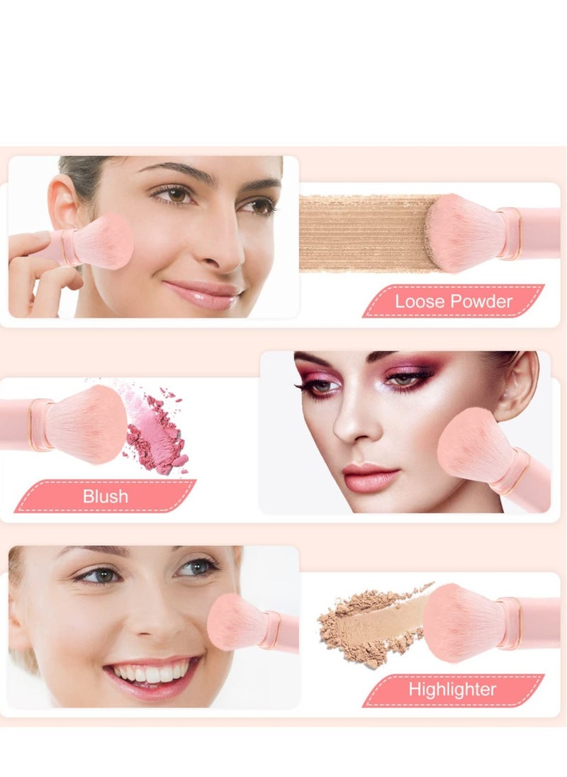 Excefore - Single Head Portable Retractable Makeup Brush, Retractable Kabuki Makeup Brush, Portable Powder Foundation Sunscreen Brush, Suitable for Blush, Bronzer, Travel Face Cosmetic Brush - Image 1