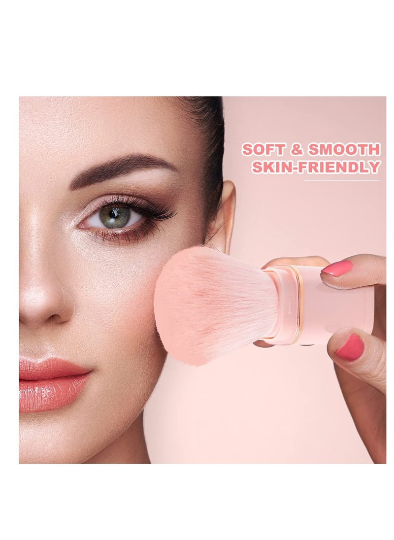 Excefore - Single Head Portable Retractable Makeup Brush, Retractable Kabuki Makeup Brush, Portable Powder Foundation Sunscreen Brush, Suitable for Blush, Bronzer, Travel Face Cosmetic Brush - Image 1
