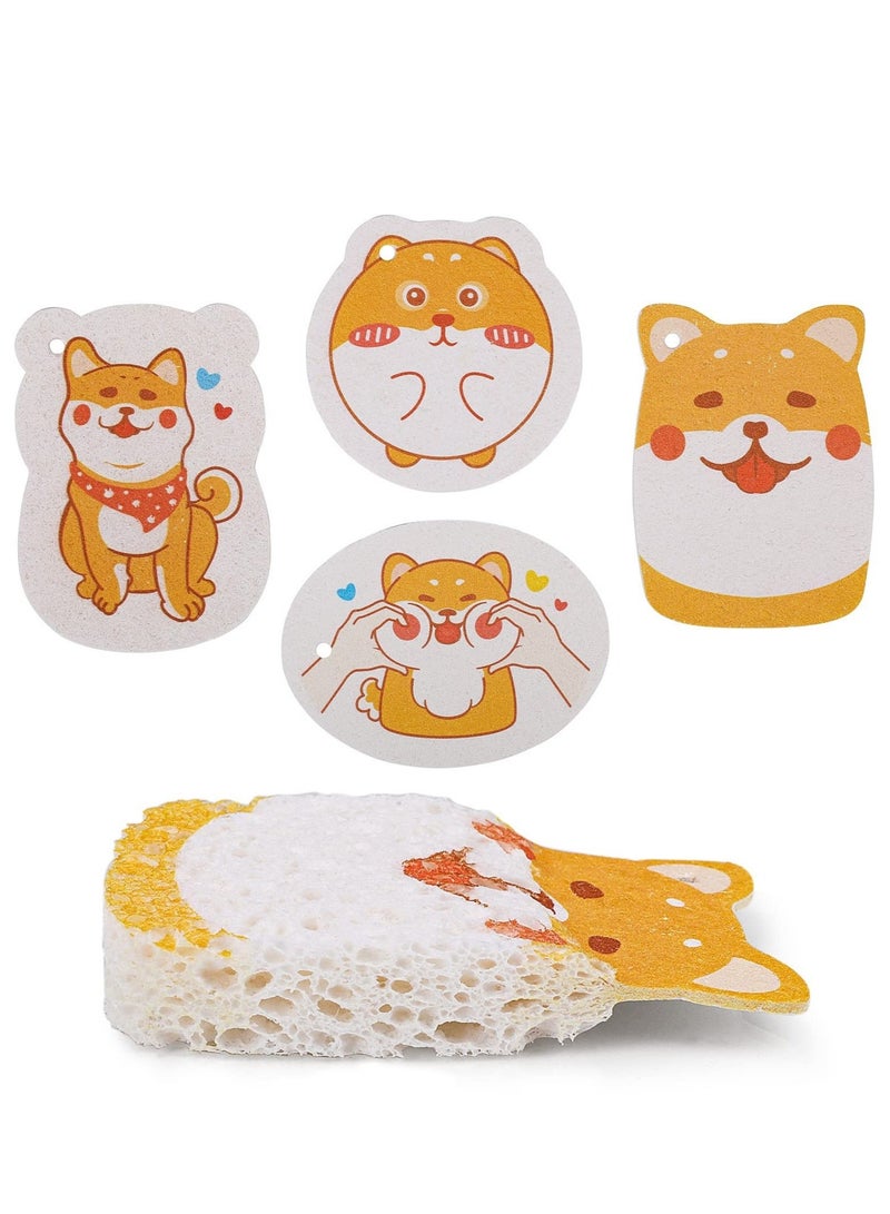 Captaintech 8 Pieces Cute Compressed Kitchen Sponges, Non-Scratch Cellulose Cleaning Sponges, Reusable Washing Dish Sponge, Powerful Cleaning, Degradable Pop up Sponges for Dish Glass Floors Cleaning - Image 1