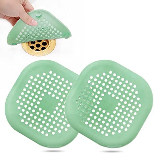 Bovinde Hair Catcher,Square Hair Drain Cover for Shower Silicone Hair Stopper with Suction Cup,Easy to Install Suit for Bathroom,Bathtub,Kitchen 2 Pack (Grey White) | Drainer Cover Silicone Hair Stopper with Suction Cups,Protector Accessories,Easy to Install Suit for Bathroom,Bathtub,Sink - Image 1