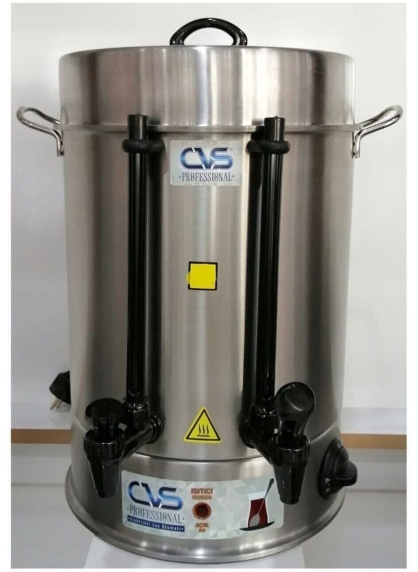 cvs Dn 91107 . 8 Lt Stainless Steel Samovar Tea Vending Machine with 80 Cups Electric Thermostat  - Image 2