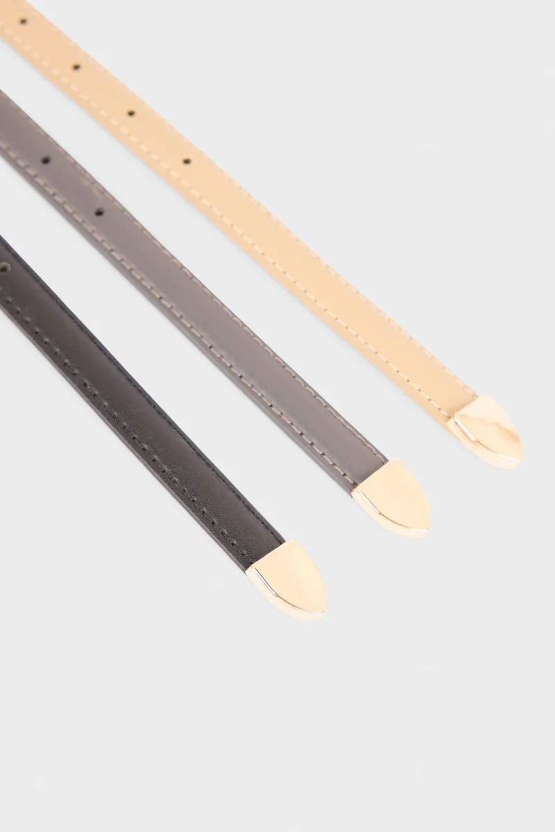 Defacto  Woman Rectangle Clasp Faux Leather Triple Classic Belt for Women | Best Price UAE