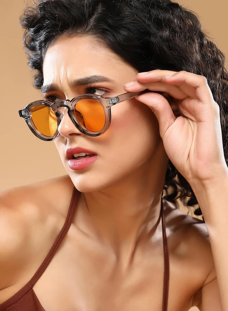 Haute Sauce Polarized Full Rim Round Sunglasses For Women
