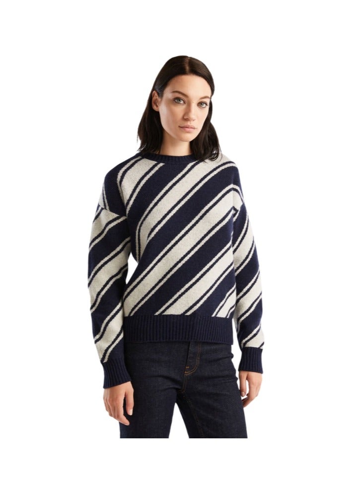 Benetton REGIMENTAL STRIPED SWEATSHIRT  - Image 1