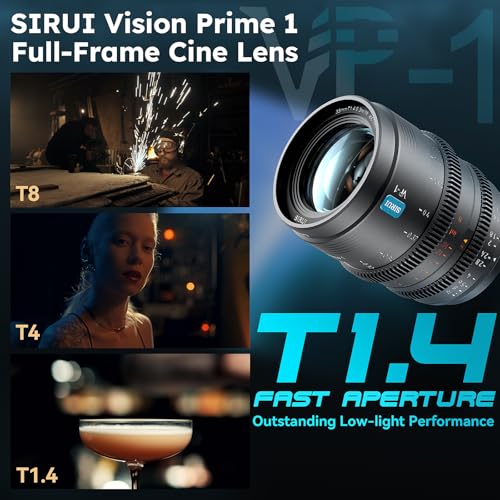 SIRUI VP-1 Vision Prime 1 T1.4 Full Frame Cine Lens, 24mm Manual Focus Cinema Lens with Pre-Installed E Mount, Interchangeable RF/Z/L Mounts (Metal Gray) - Image 4