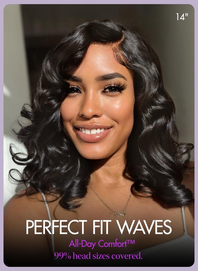 LUVME HAIR 100% Human Hair Wigs Loose Wave Glueless Lace Front 14 Inches, Pre Cut Plucked Hd Lace Short Wig Ready To Go Natural Color Straight Bleached Knots Side Part Black Wigs - Image 2