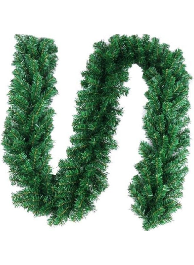GGEROU إكليل عيد الميلاد الأخضر بطول 9 أقدام، إكليل نباتات صناعية عالية الجودة، إكليل نباتات عيد الميلاد الأخضر - Image 1