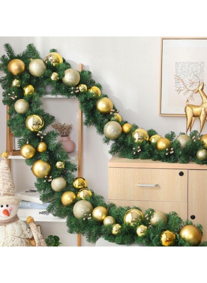 GGEROU إكليل عيد الميلاد الأخضر بطول 9 أقدام، إكليل نباتات صناعية عالية الجودة، إكليل نباتات عيد الميلاد الأخضر - Image 5