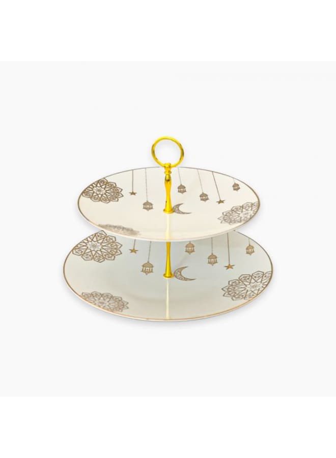 Rosa By Zinnia  Porcelain Golden Decorations Two-Tier